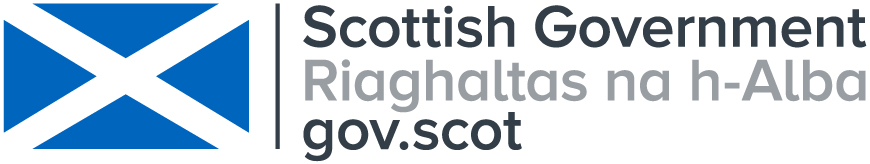 The Scottish Government logo features the flag of Scotland with the words Scottish Government and website address gov.scot next to it