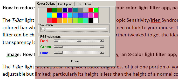 Screen shot of text with a colour overlay