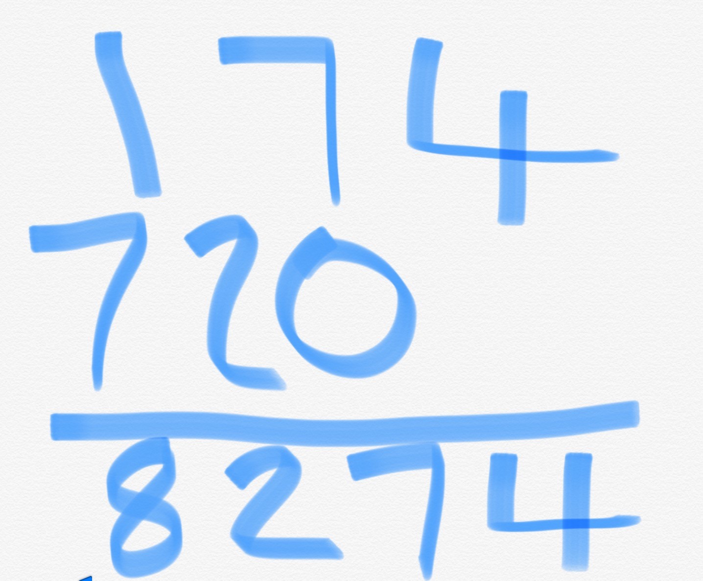 Image of handwritten arithmetic